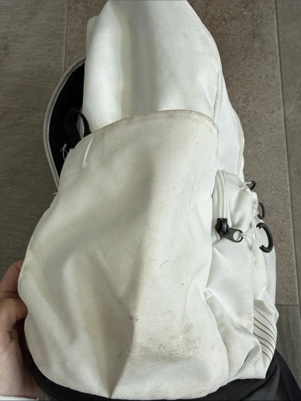 Nike Elite White and Black Men's Backpack with Gold Swoosh